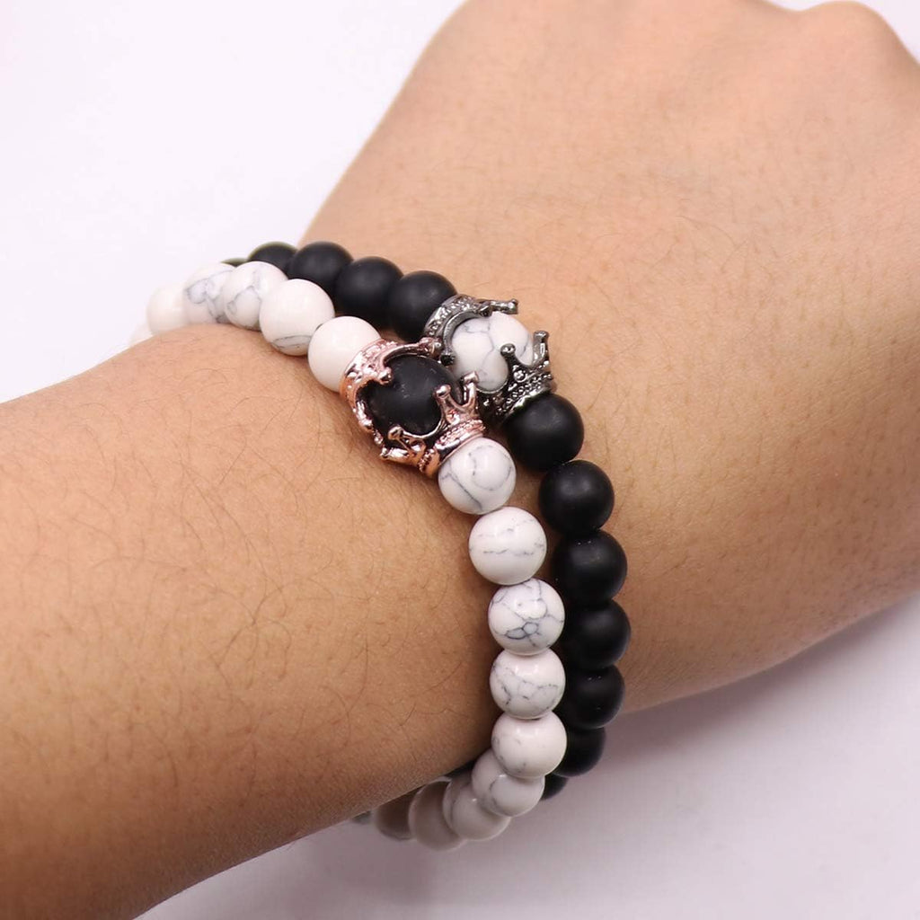 King & Queen bracelets worn as a pair