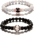 Croaix King & Queen crown bracelets — his and hers set