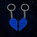 Two halves of the Croaix Heart Keychain, just apart