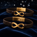 Croaix Infinity Bracelets arranged as a matched pair